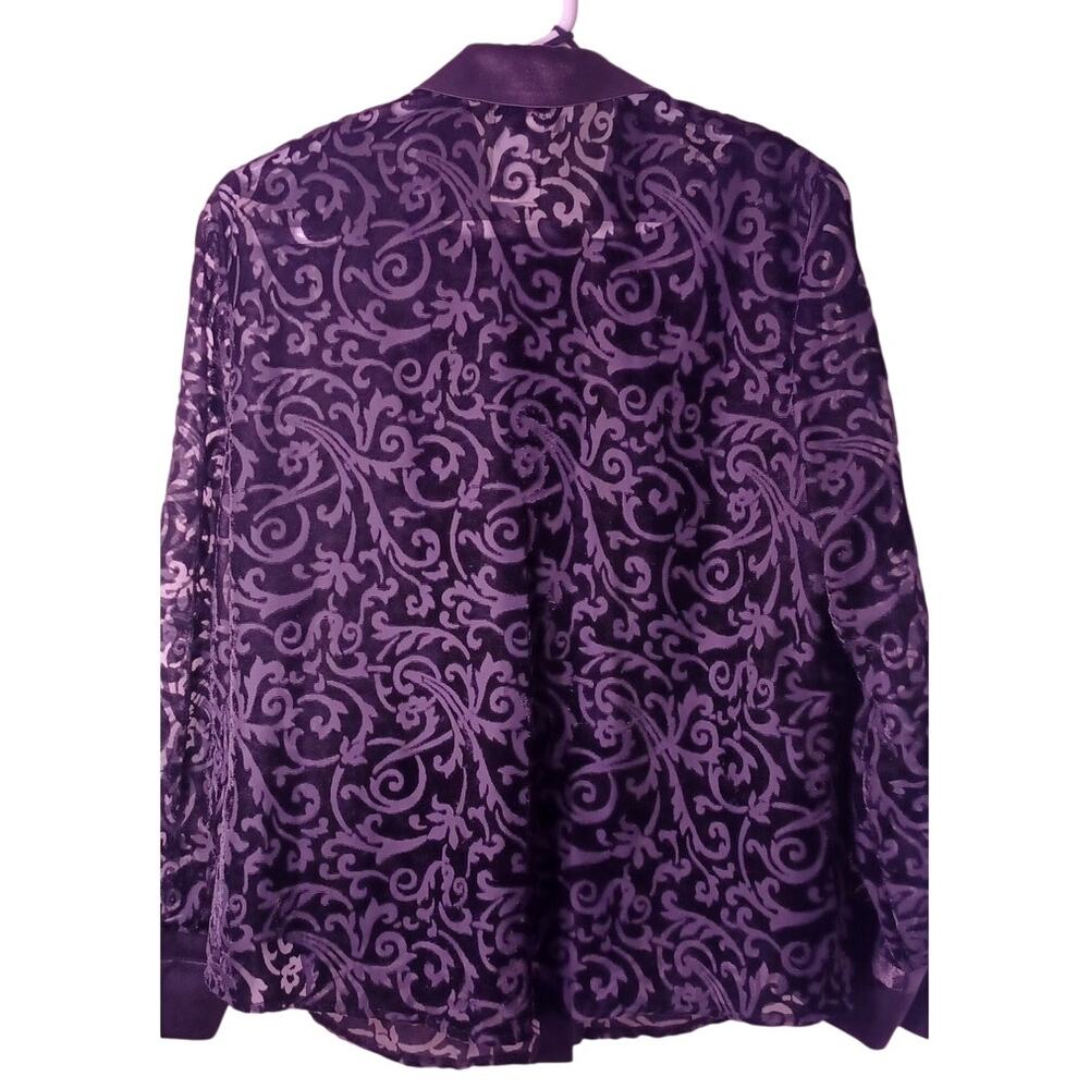 VTG Petite Perceptions Two Piece Burnout Velvet Jacket & Velvet Top 12 Petite